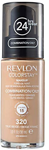 2 x Revlon Colorstay Pump 24HR Make Up SPF15 Comb/Oily Skin 30ml - True Beige