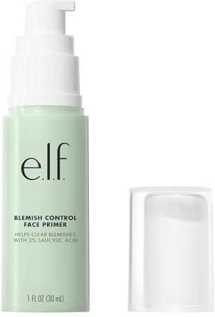 e.l.f. Blemish Control Face Primer, Soothing & Hydrating Makeup Primer For Fighting Blemishes, Grips Makeup To Last, Vegan & Cruelty-free, Large