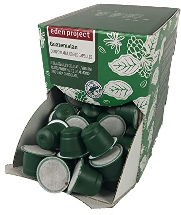 THE EDEN PROJECT 100 GUATEMALAN Home Compostable Coffee Pods - Compatible with Nespresso Original system coffee machines - EXTRA VALUE 100 POD PACK