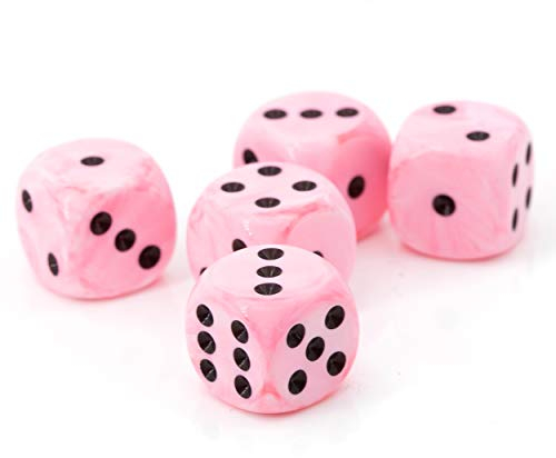WeLoveBeads W6 Würfel Ice Cream pink/schwarz - Made in Germany! - 5Stk