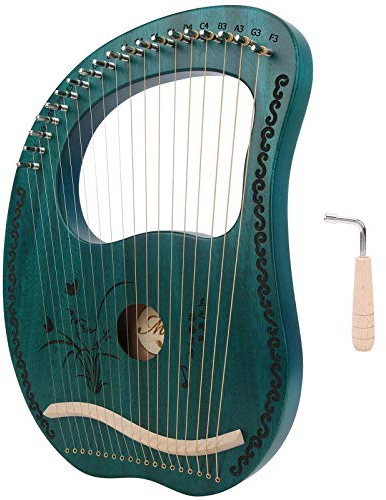Harfe, Die Holz Leier, Holz 19-Saiten Leier, Harfe 19-Saiten Stimmbares Mahagoni mit Stimmhammer für Anfänger Musikinstrument Tragbares Musikinstrument