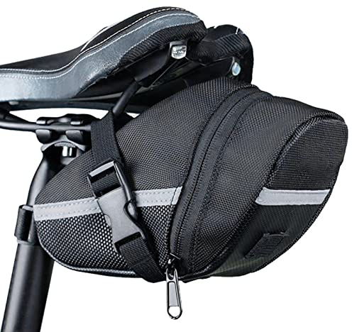 Fayemint Fahrrad Satteltasche, wasserdichte Satteltasche, Fahrrad-Satteltaschen mit Wasserflaschen-Tasche, Reflektierend Fahrradtasche