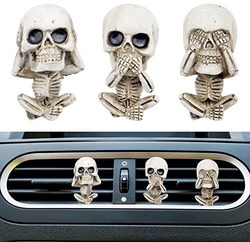 HENGBIRD 3 Pièces Diffuseur De Parfum De Voiture Tableau De Bord Intérieurs Squelette Auto Sortie D'air Clip De Ventilation Décoratif De Voiture Diffuseur De Sortie D'air Cadeaux pour Hommes Femmes