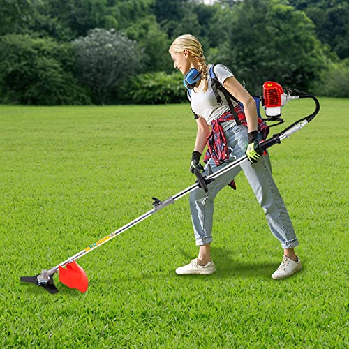 Desbrozadora de gasolina, multiherramienta para desbrozadora, mochila, cortacésped, juego de herramientas de jardín, cuerda de alambre de acero, cuchillo de corte 4 en 1, cortacésped, jardín, 2