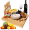 Tagliere Formaggi e Salumi, Dwafill 35.5 * 28CM Tagliere di Formaggio, Tagliere in Bambù per Formaggi e Set di Coltelli, Adatto a Vegetariani, Amanti del Cibo, Appassionati di Cucina