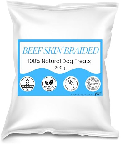 Premium Natural Dog Treat (200g, Beef Skin Braided)