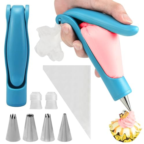 Cake Decorating Pen Tool Kit (Set of 11) Pastry Bag DIY Cake Deco Tools Kit Pastry Icing Piping Bags Pastry DIY With 4 Different-Shaped Piping Tips, 4 Nozzles Decorative Bag