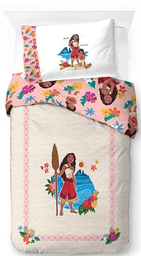 Jay Franco Disney Moana 100% Cotton Single Duvet Cover Set - Includes 50 x 70cm Pillowcase
