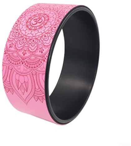 Ruota per yoga per gravidanza, supporto per la schiena e allenamento addominali, ruota in PU per principianti e praticanti avanzati, 32 × 32 × 13 cm – Pilates Stretch Aid (rosa)