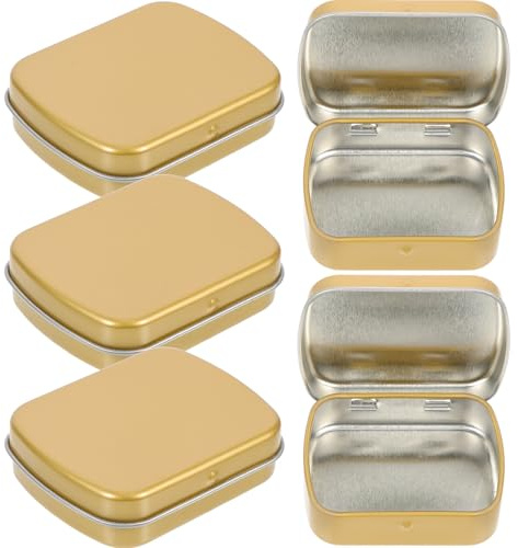 MAGICLULU Caja de Hojalata Pequeña para Almacenamiento de Dulces y Accesorios, 10 Unidades, Hierro Mate Tapa Abatible, Diseño Compacto 60x45x15mm, Organizador Portátil para Manualidades