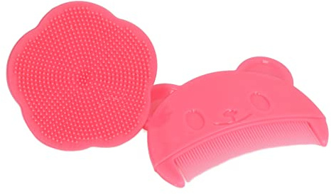 aqxreight Juego de Cepillos para el Cuero Cabelludo del bebé, Peine y Masajeador de Silicona Suave para Recién Nacidos, Removedor Suave y Herramienta para la Cabeza, Accesorios de Baño Esenciales