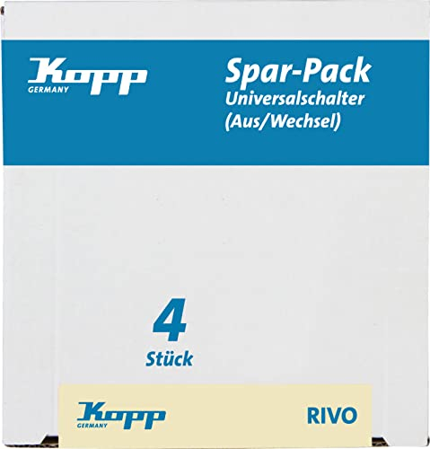 Kopp 581617059 Profi-Pack: 4 Universalschalter, rein-weiß, Vorteilspack mit 4 Stck, Vorteilspack mit 4 Stck.