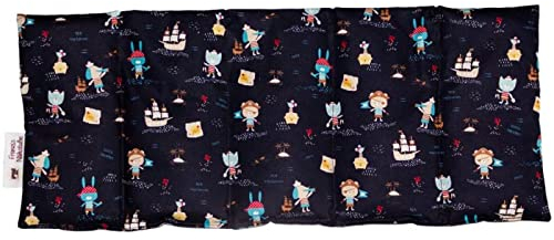 Franzis Nähstube 50x20cm Traubenkernkissen Piraten in 100% Baumwolle I Körnerkissen Traubenkern 50x20 für Mikrowelle I Wärmekissen, Traubenkernkissen, Nackenwärmekissen