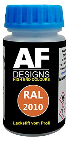 Alex Flittner Designs Pennino da Vernice RAL 2010 Arancione Segnale Opaco 50ml Asciugatura Rapida Acrilico