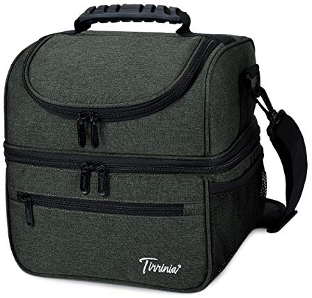 Kato Tirrinia Insulated Lunch Bag 13L(22 Cans), Large Compartment Cool Bag Thermal Tote Bags for Lunch Work School Camping Picnic, Foldable Cooler Bag for Meal Prep or Lunch Box Container, Charcoal