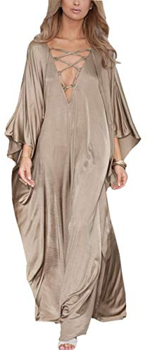 L-Peach Cardigan Lungo Kimono Boho da Donna Spazioso Loungewear Oversize Kaftan Abito da Spiaggia Copricostume