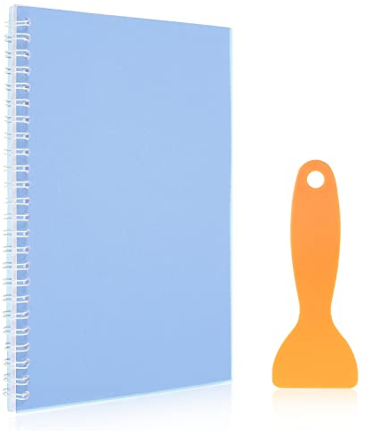 Abeillo Sticker Collecting Album - Reusable Sticker Book with Plastic Spatula, A5 Size 8.3 x 5.8, Blue