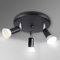 Sweier Black 3 Way Round Panel LED Ceiling Light 430LM Cool White White Round Panel Rotatable Spotlight ø 195mm incl. 3x5W GU10 LED Bulbs Spotlight for Bedroom Kitchen Living Room