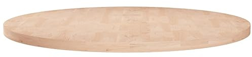 vidaXL Runde Tischplatte Massivholzplatte Eichenplatte Holzplatte Platte Ersatztischplatte Ø80x2,5cm Unbehandeltes Massivholz Eiche