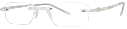 Scojo New York Gels Octagon Reading Glasses, Handmade Scratch Resistant Readers for Women and Men, Crystal - 2.00x