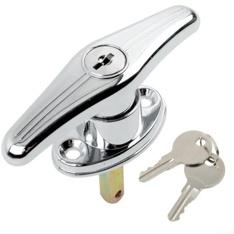 HEBEOT Cerradura de puerta de garaje resistente al agua con 2 llaves para remolque y caravana, toldo de 10 x 8,55 cm