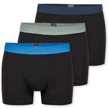 Schiesser Herren 3 Pack Boxershorts Bio Baumwolle Multipack - 95/5 Organic, Sortiert 10_180194, 9