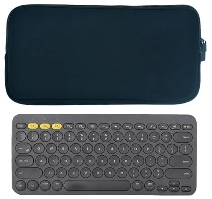 AMMKRO Custodia da viaggio in neoprene con cerniera per tastiera Logitech K380 / Logitech MX Keys Mini tastiera wireless Bluetooth