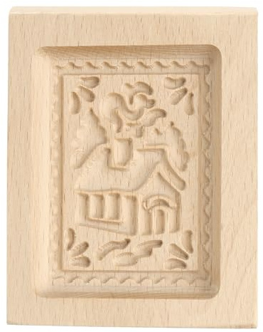 QUARKZMAN Stampo per biscotto in Legno 10cm x 8cm Stampo per Biscotto in Legno Casa Neve Strumento per Biscotto Intagliato Timbro Pressa Biscotto