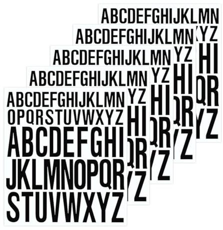 5 Sheet Capital Letter Stickers,1 Inch 2 Inch Waterproof Self Adhesive Letters Stick On Letters Vinyl Alphabet Sticky Letters Scrapbooking Craft Signs Poster Cards Window Mailboxes,Black