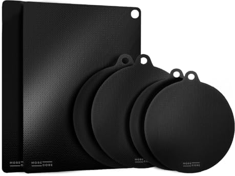 MoreCore Induction Protection Mat, Hob Cover, Hob Cover, Induction Hob Cover, Induction Hob Cover, Silicone Mat, Cooker Cover, 6 Pieces