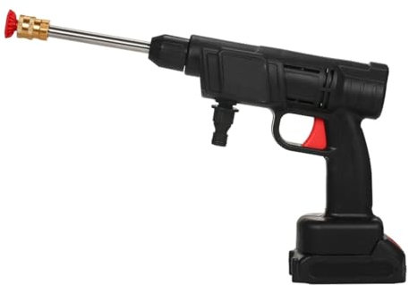 Lavadora a Presión Inalámbrica, Limpiador de Alta Presión Portátil de Mano inalámbrico con 2 16680VF Pilas y Caja de Almacenamiento, Distancia de Pulverización de Agua de 0-8 Metros, para Coches
