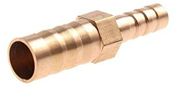 Mässing 2-vägs reducering rak slangkoppling, hullingförsedd rörkoppling reducering kopparkoppling anslutningsadapter, for luft bränsle gas vatten(4mm 8mm Barb)