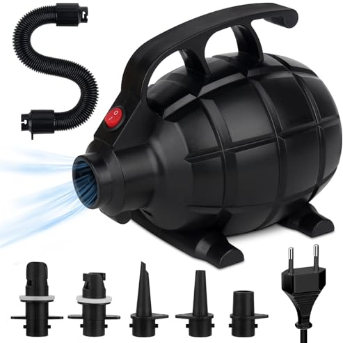 Mineup Pompa Ad Aria Elettrica, 600 W Pompa Elettrica Per Gonfiare Con 5 Ugelli, Pompa Per Materasso Ad Aria Gonfiabile, Gonfiatore Elettrico Portatile Per Materasso Ad Aria, Palle Di Yoga, Piscina