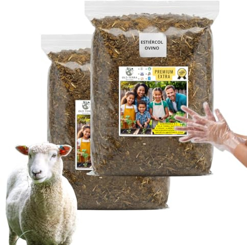 (X2) Estiércol de Oveja Curado 2 Años - Abono Ovino Orgánico Premium 100% Natural en Polvo Fino (6L) Fertilizante - Sin Olor para Huerto, Jardín y Plantas - Nutrientes para Crecimiento Explosivo