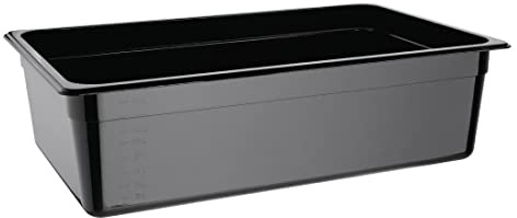 Vogue 1/1 Gastronorm Container 150mm 19.5 Litre Black Catering Food Storage Pan