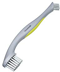 KitchenCraft 2-in-1 Scheuerbürste mit Griff, Bürste für die Küche oder das Badezimmer, Spülbürste für hartnäckigen Schmutz, Schrubber Abwaschbürste, Allzweckbürste, Kunststoff, Grau, 28 cm