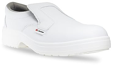 Lendeo Base S2 Chaussures de sécurité plates Blanc Chaussures de travail Chaussures de cuisine, Blanc., 44 EU