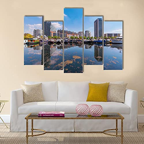 ERGO PLUS Painting Pictures Canvas Wall Art Blackwall Basin Modern Riverside Framed Ready to Hang Stretched Decoration Bathroom Living Room Bedroom Kitchen Personalized Gallery wrap