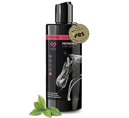 Peticare pH-neutrales Pferdeshampoo | farbneutral für alle Rassen | schonend sanfte Reinigung | rückfettend & reduziert Juckreiz | einzigartiges PRS® System für Lange Wirkung – petHorse Care 2015