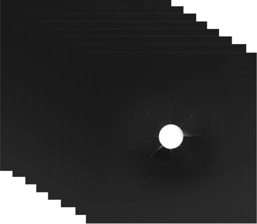 8 Piezas Protector Cocina Gas,Protector Encimera Cocina Gas,Tapas para Encimeras de Gas,Reutilizables,Almohadillas Limpieza, No Pegajosa y Fácil de Limpiar(27 x 27cm-Negra)