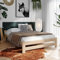 Holzbett 160x200 cm mit Lattenrost Modern Bett Bed Kiefer Massiv Bettgestell Doppelbett Massivholzbett Klassisch | Komfortabel & Langlebig | Skandinavisch Boho Landhaus Kopfteil flach natur