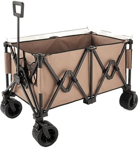 Faltbar Handwagen Bollerwagen Transportwagen Outdoor Folding Utility Wagon Outdoor Camping Trolley Tragbarer Handwagen Mit Bremse, Garten Utility Truck Faltbollerwagen Faltwagen Strandwagen(C)