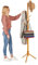 MEILEWLE Garderobenständer, Kleiderständer aus Massivholz, mit 6 Haken und 3 verstellbaren Größen, Garderobe in Baumform, für Schlafzimmer, Flur, Eingang, Büro, für Hüte, Mäntel, (01 - Natur)