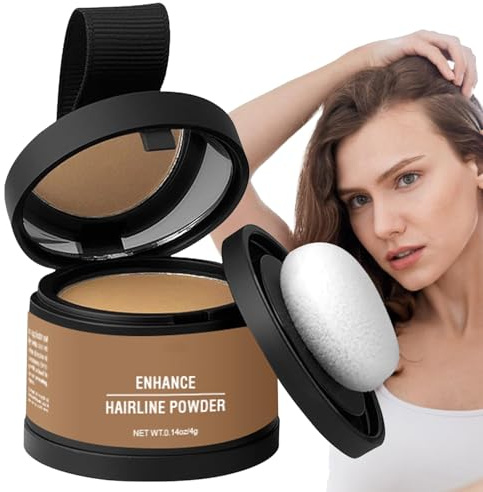 Polvo para la línea del cabello, polvo para la línea del cabello para mujeres, polvo de retoque de raíz, aplicador incluido, resistente al agua, corrector de pelo duradero, cobertura de canas