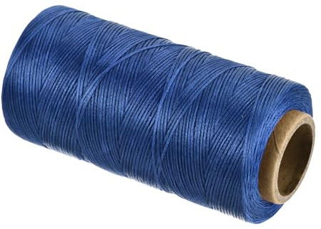 QUARKZMAN Filo Cerato, 284 Iarde 0.8mm 150D Cerato Piatto Filo di Poliestere Cerato per Cucitura in Pelle Tessitura Manuale Legatura di Libri Decorazione per La Casa, Gem Blue