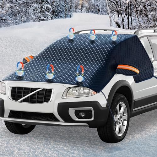 TZEKING Protector de Parabrisas,Cubierta de Parabrisas,Protector Parabrisas Coche,Funda Plegable Parabrisa Delantero,Nieve Viento y Lluvia,para el Parabrisas contra la Nieve,Universal para Coche