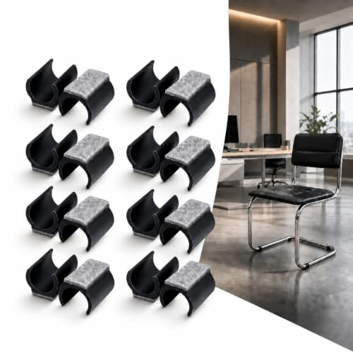 Tarqite 16 deslizadores de silla con fieltro, 25 mm de fieltro para oscilación, en forma de U, protección silenciosa, para suelos de madera dura, azulejos
