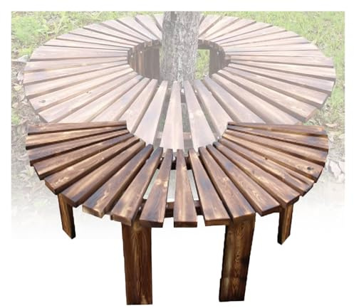 Halvcirkelformad Trädbänk, Blomsterställ For Trädgårdsbalkong, Böjd Stol I Massivt Trä, Oändligt Utdragbar Form, Kapacitet 400 Kg, For Parker Och Gräsmattor(Color2)