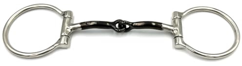 Equine Smile ES0258 JW Mors Western avec anneau en D simple cassé avec fer à sucrer en acier inoxydable Épaisseur 10 mm (13,5 cm)