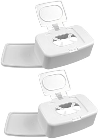 HOMSFOU Distributeur de Lingettes Humides Couvercle Blanc 2pcs et en PP pour Réutilisable Boîte à Lingettes Facile à Tirer Salle de Bain Usage Domestique